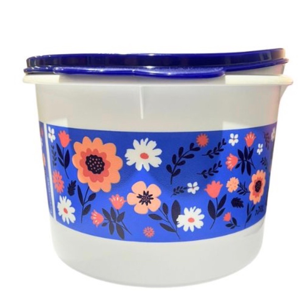 Floral Blue and White Container 1.5 L